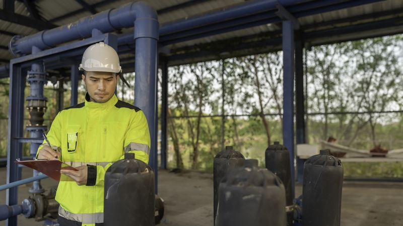 engineer-technician-maintenance-checking-technical-data-system-equipment-condenser-water-pump-pressure-gaugeenvironmentalist-working-water-supply